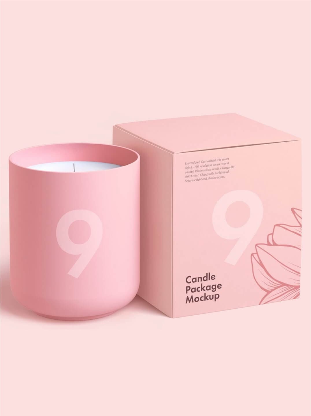 Custom candle packaging mockup