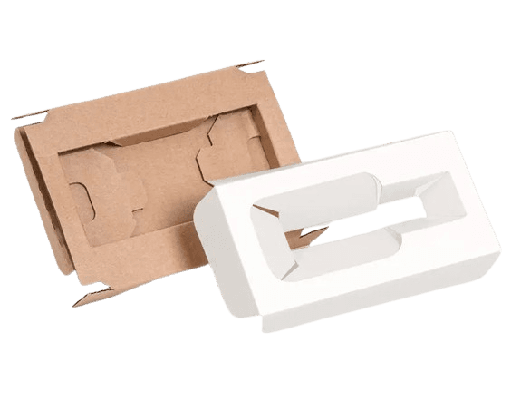 A custom-printed cardboard insert shown as cut-out artwork