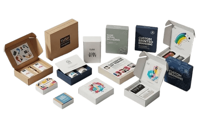 Custom-printed retail packaging shown as cut-out artwork